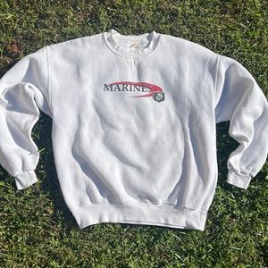 VTG 90s M.J.Soffe USA Made Marines Crewneck Sweatshirt Military Grunge Skater